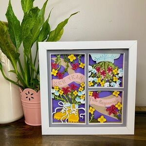 3D New Year New Beginning Shadowbox